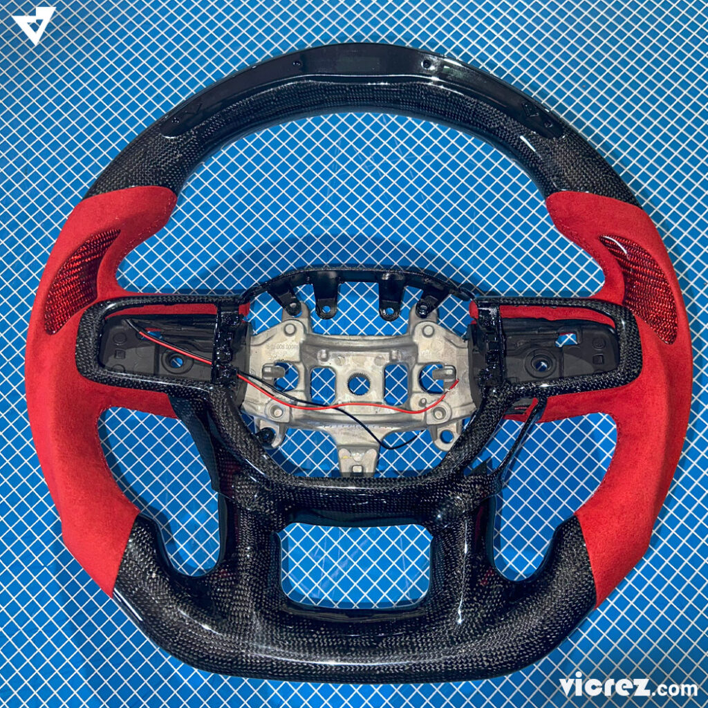 Vicrez Carbon Fiber Steering Wheel + LED Dash Display vz102402 | RAM 1500 TRX 2021-2024