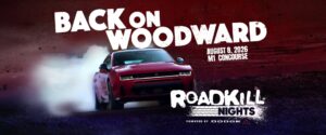 Two Dodge Charger SIXPACK vehicles lined up for Roadkill Nights 2026 drag racing