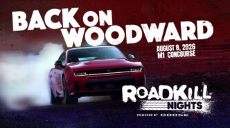 Two Dodge Charger SIXPACK vehicles lined up for Roadkill Nights 2026 drag racing