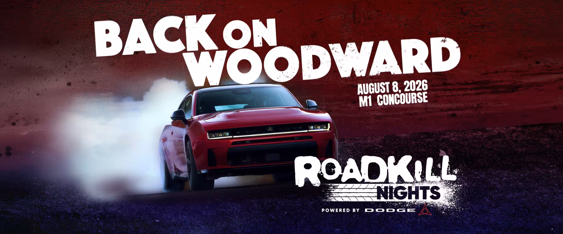 Dodge Charger SIXPACK vehicles at Roadkill Nights 2026 drag racing on Woodward Avenue